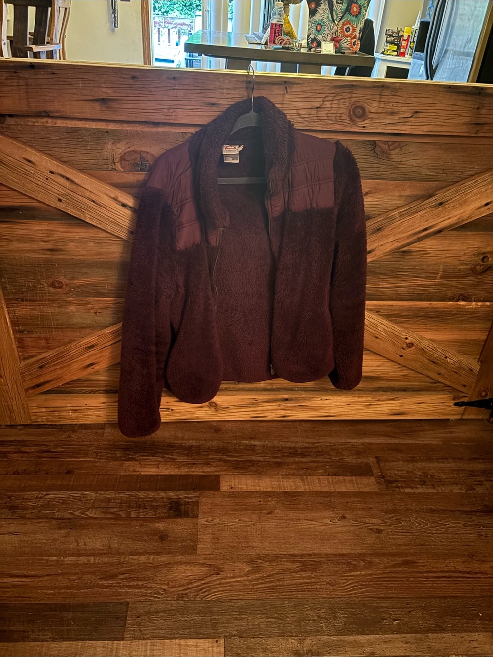 Avalanche Plush Teddy Jacket in Deep Burgundy